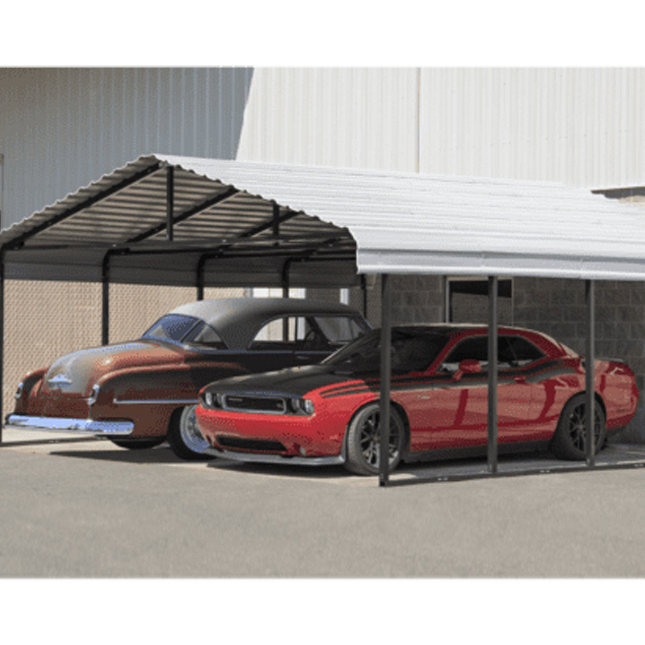 Arrow Carport 20 x 20 x 7 Ft. - Eggshell