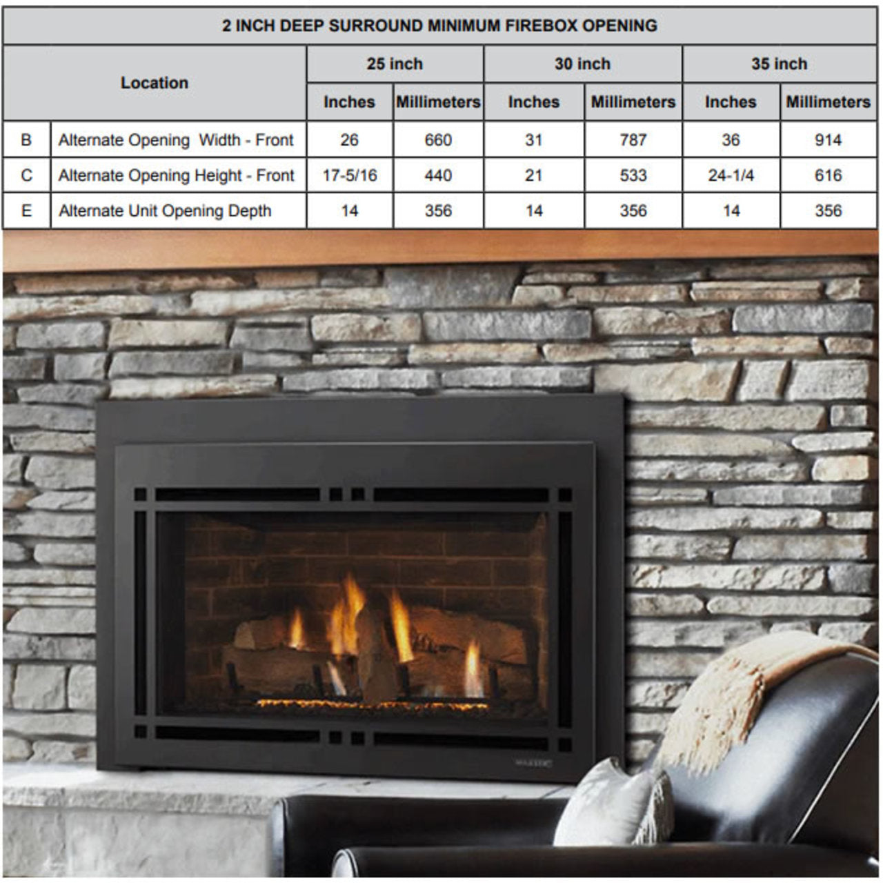 Majestic Medium 35" Surround 44" x 32" - New Bronze - MI35-4432-NB