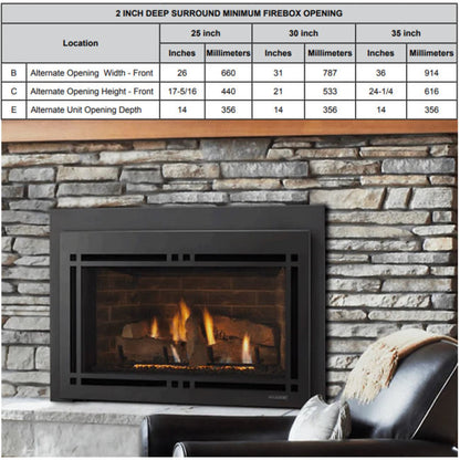 Majestic Medium 35" Surround 44" x 32" x 2" Deep - Black - MI35-4432D-BK