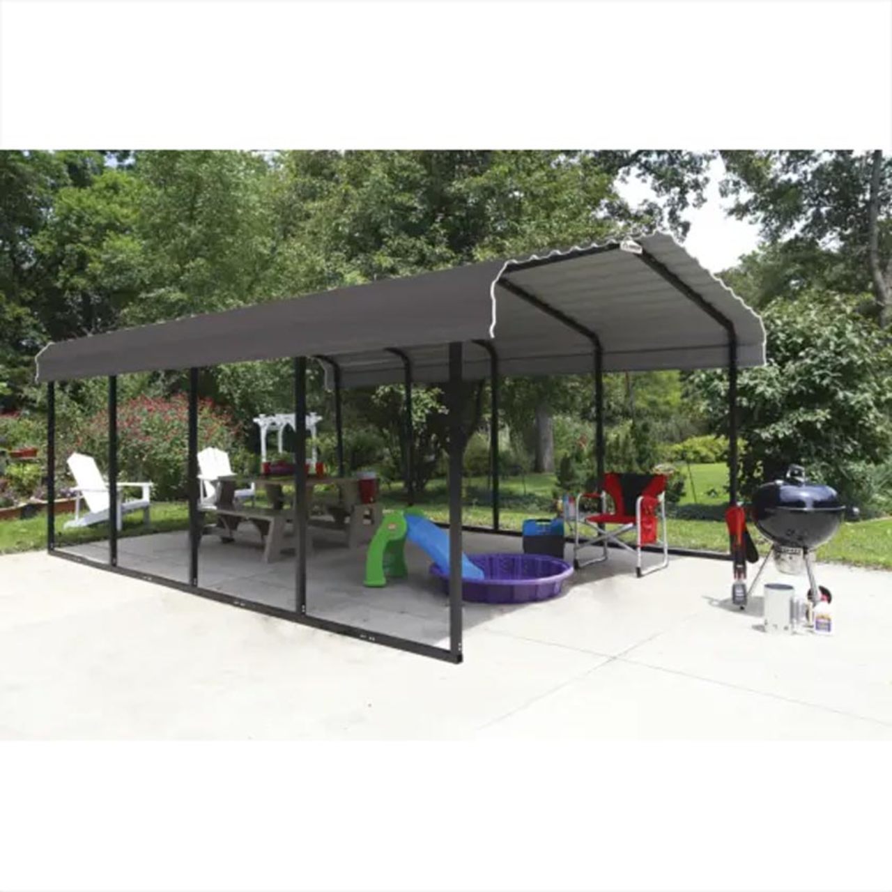 Arrow Carport 12 x 20 x 7 Ft. - Charcoal