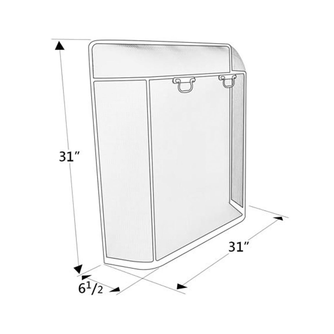 Pilgrim Matte Black Traditional Spark Guard - 31'' W x 31'' H