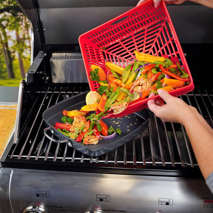 Red Marinade Tray & Strainer