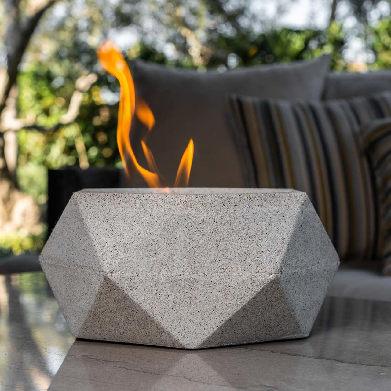 Geo Fire Bowl - White