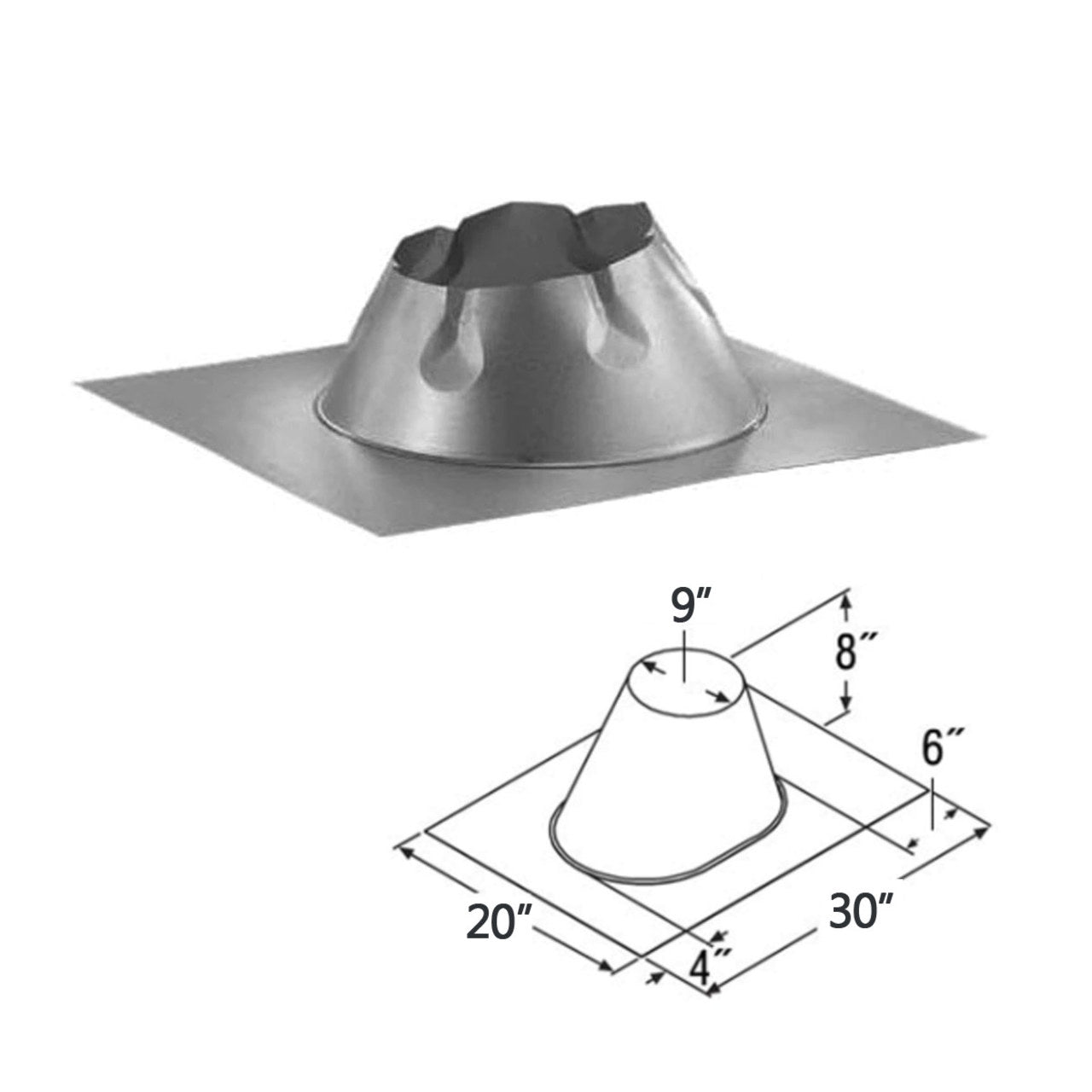 6" DuraTech 7/12 - 12/12 Metal Roof Flashing - 6DT-F12DSA