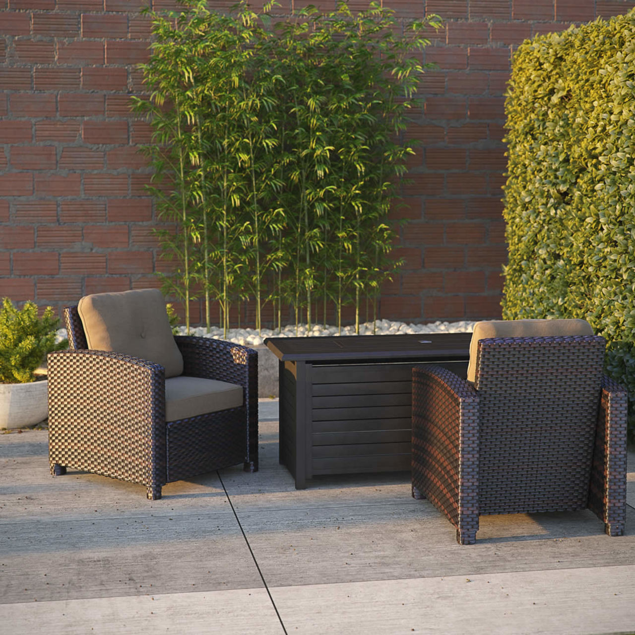 Fire Sense Miles Club Chair in Mocha Wicker - 63361
