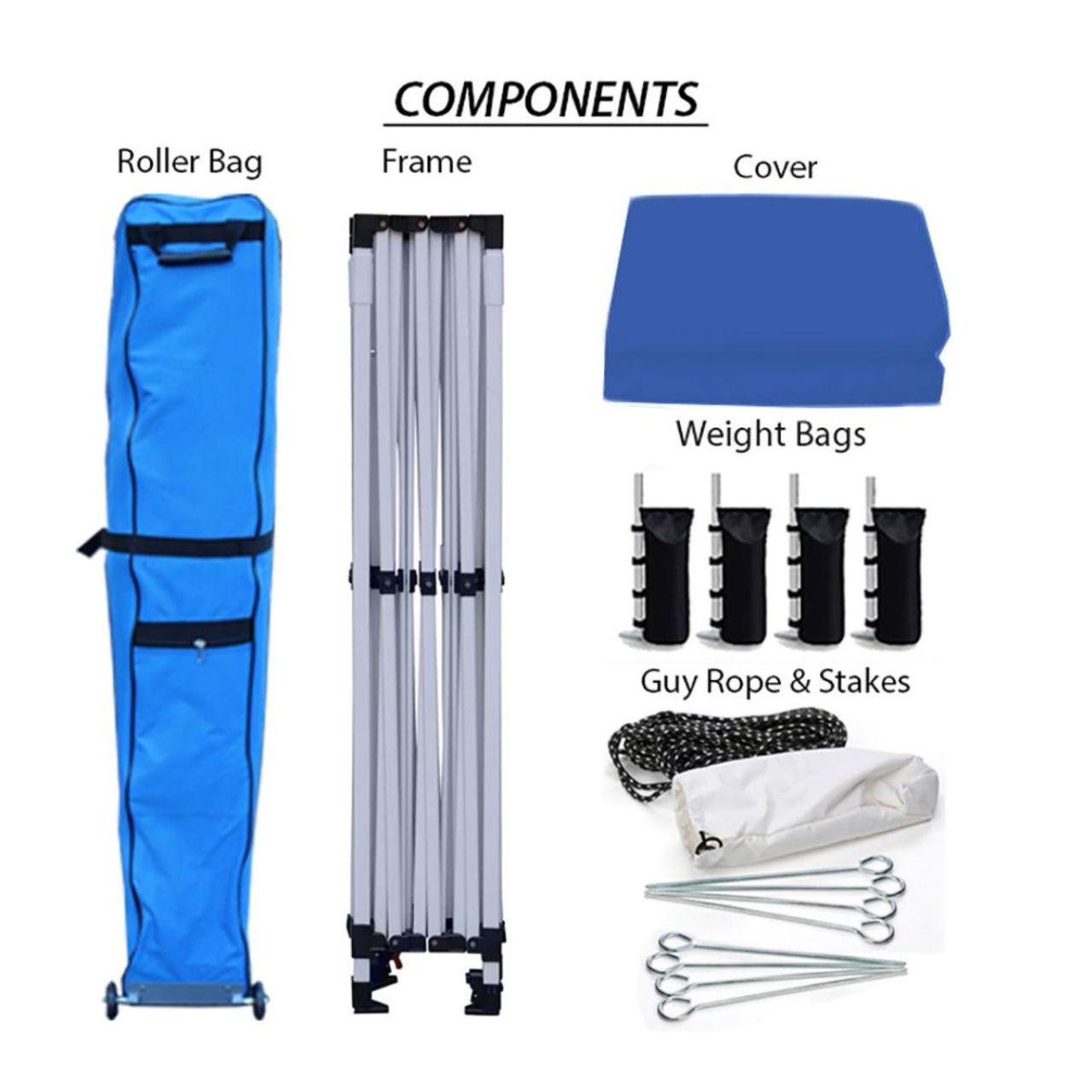 King Canopy  10' x 10' Canopy with Blue Cover - FSSHST10BL