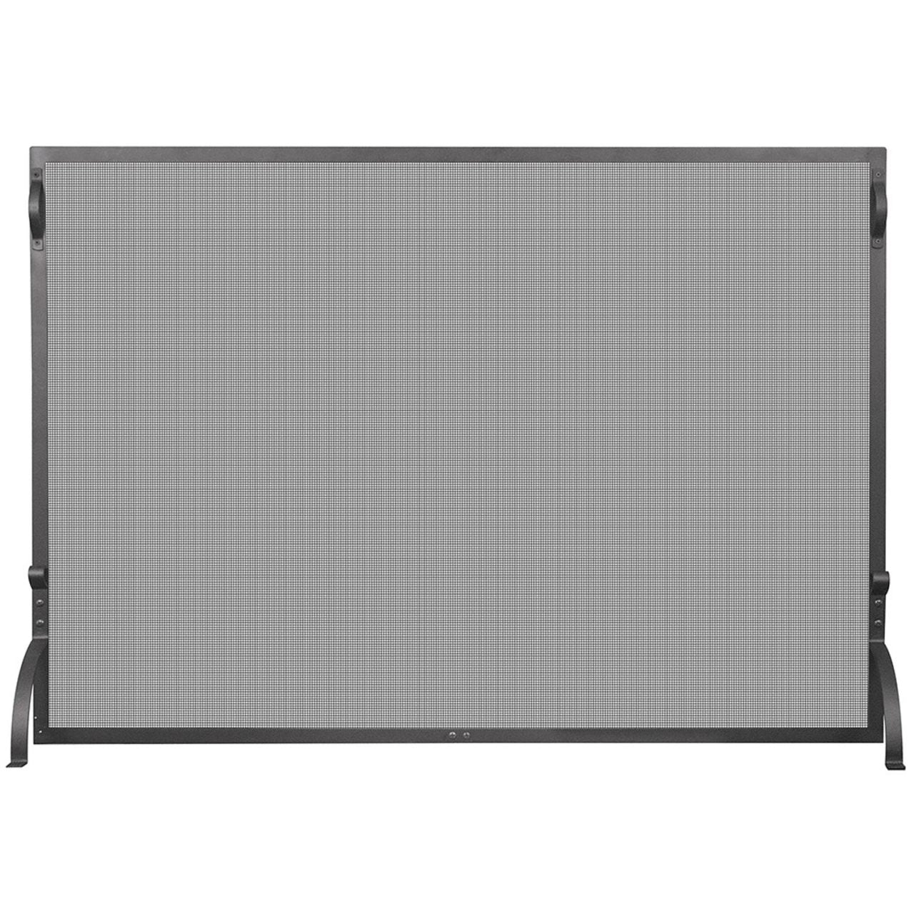 Large 50" Single Panel Black Wrought Iron Screen