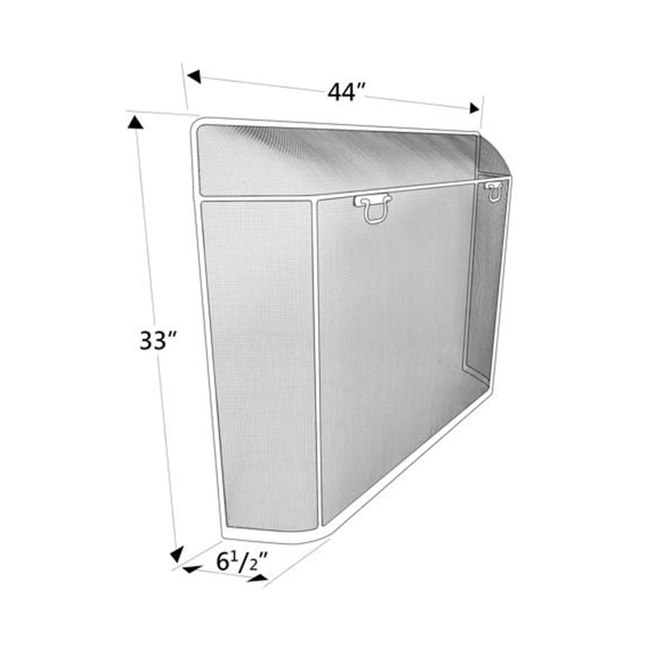 Pilgrim Matte Black Traditional Spark Guard - 44'' W x 33'' H
