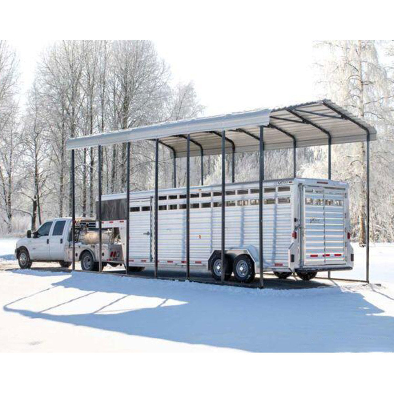 Arrow RV Carport 14 x 51 x 14 Ft. - Eggshell