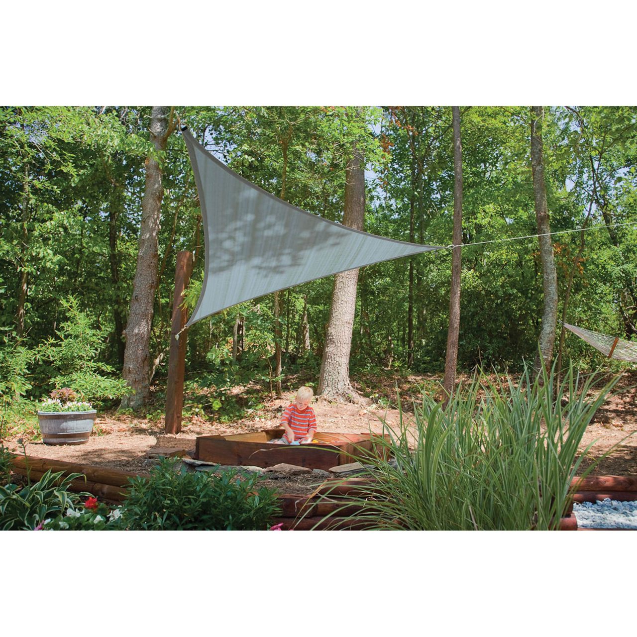 16' x 16' Heavyweight Triangle Shade Sail - Sea Blue