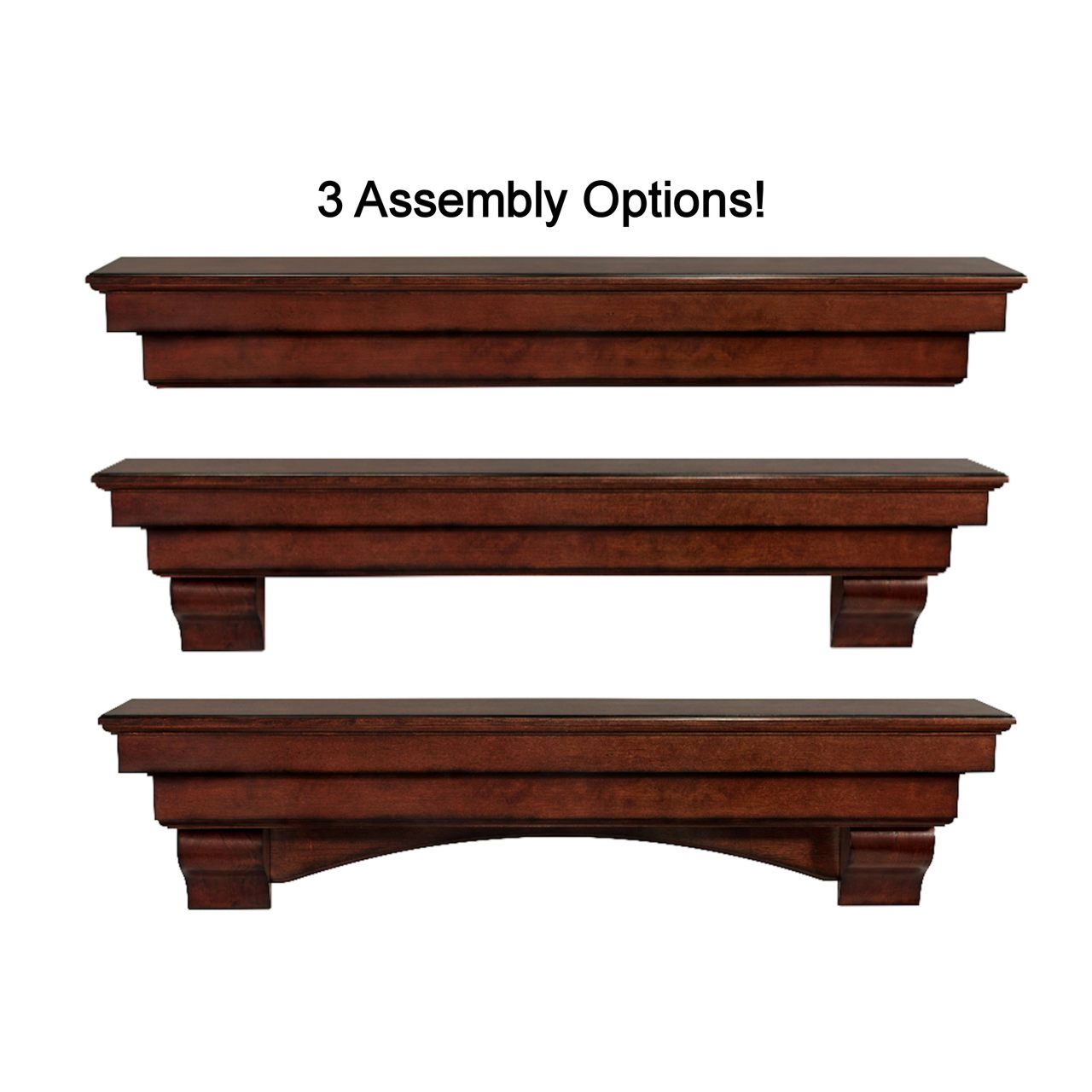 72" Auburn Distressed Cherry Finished Fireplace Shelf by Pearl Mantels