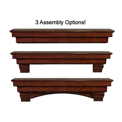 72" Auburn Distressed Cherry Finished Fireplace Shelf by Pearl Mantels