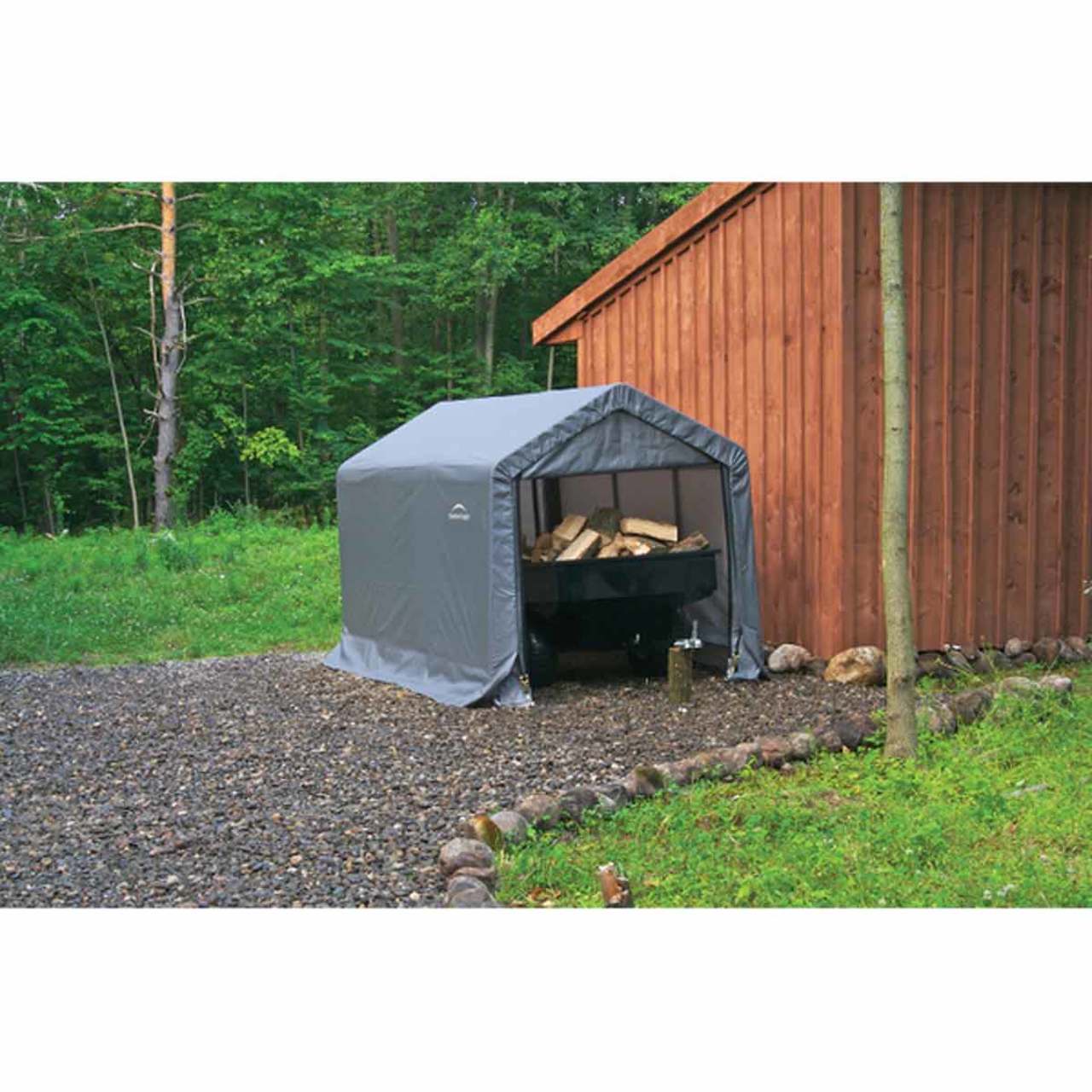 ShelterLogic 6' x 12' x 8' Heavy-Duty Gray Storage Shed-in-a-Box - 70413