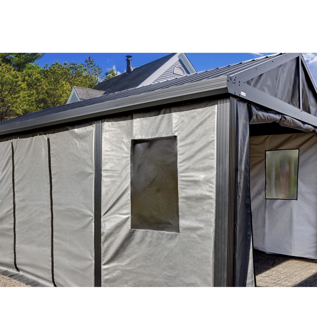 Samara 12' x 20' Carport Enclosure Kit - Gray