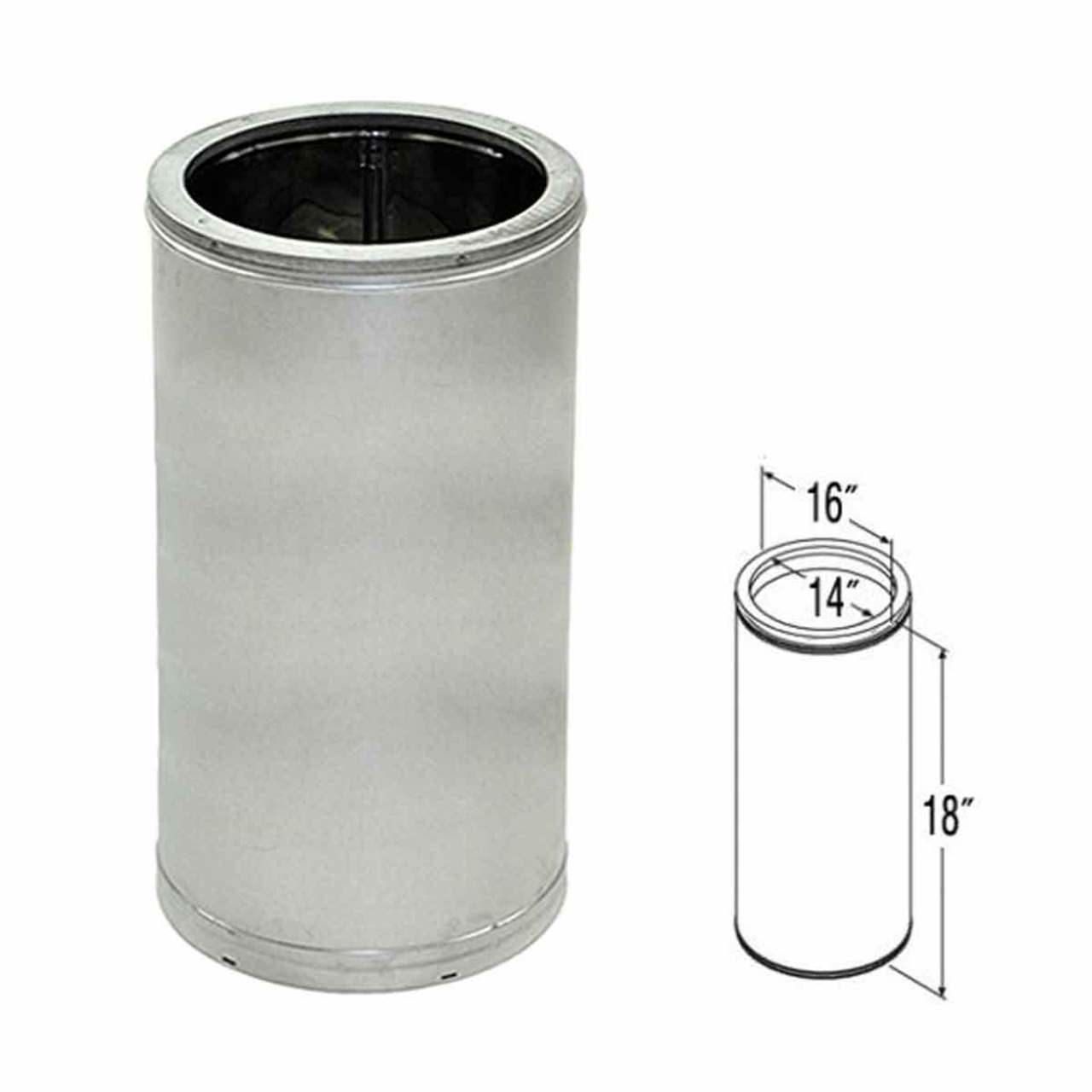 14" x 18" DuraTech Galvanized Chimney Pipe - 14DT-18
