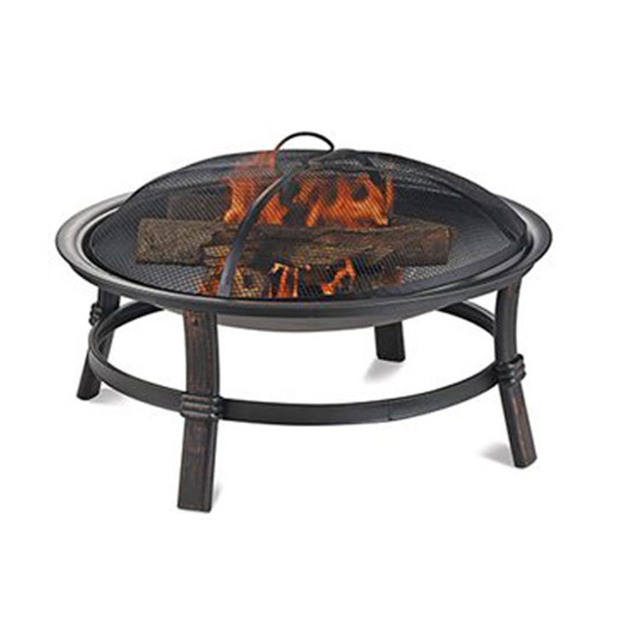 Brushed Copper Wood Burning Outdoor Firebowl- Round