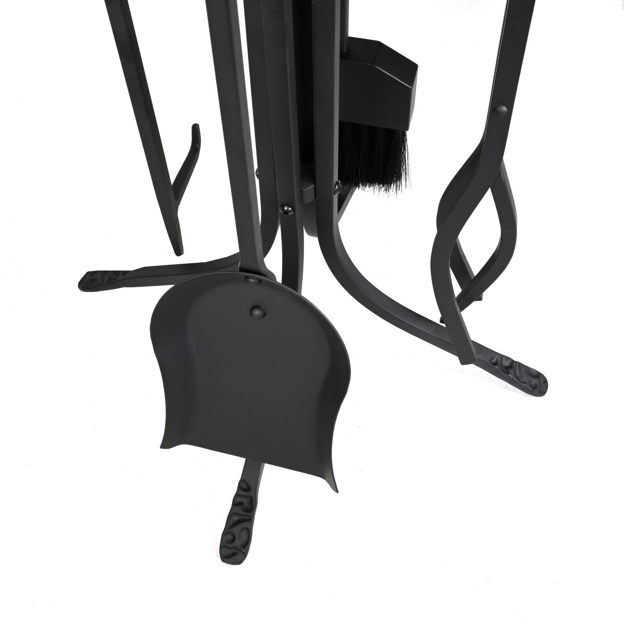Pilgrim 5 Piece Forged Hearth Fireplace Tools - Matte Black