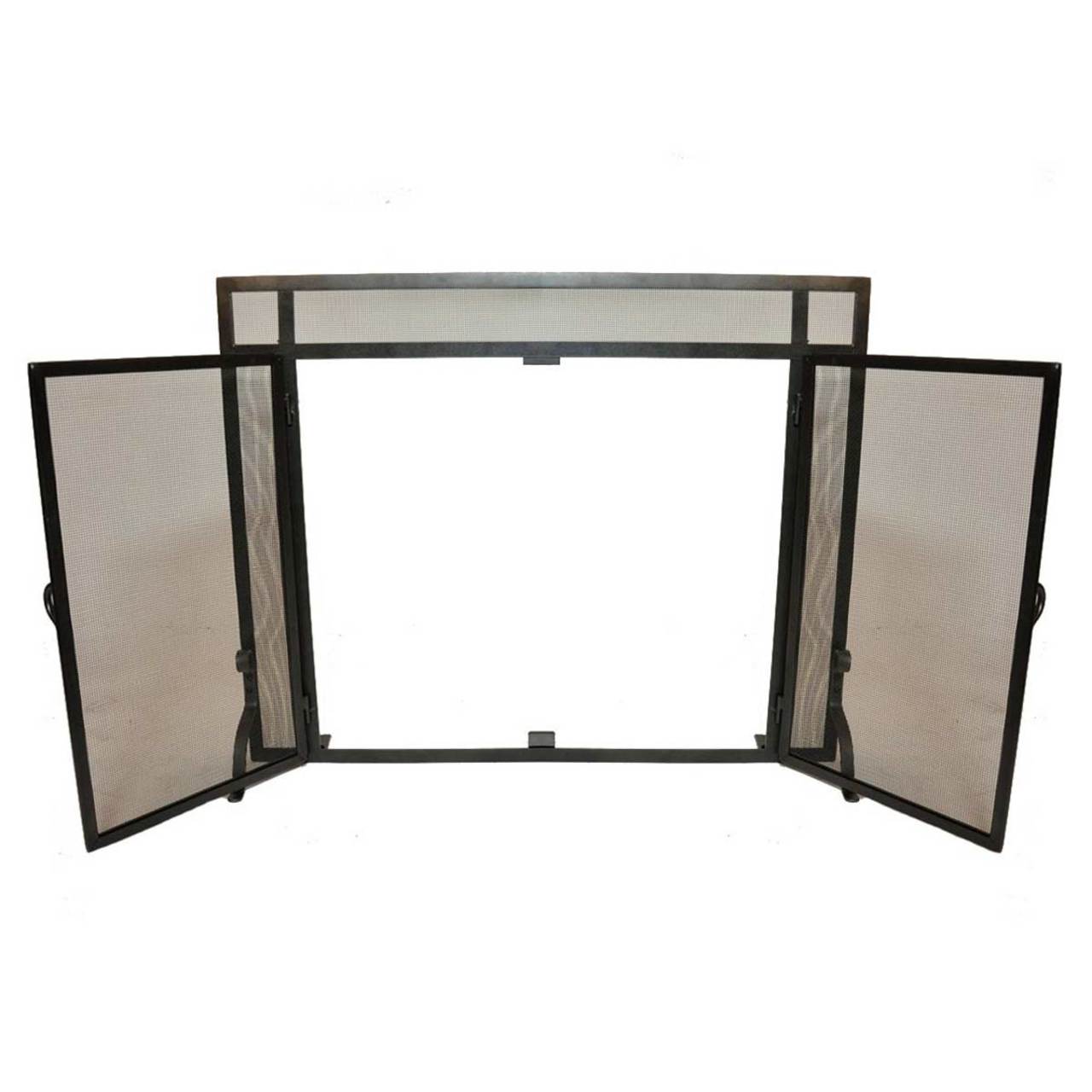Pilgrim Vintage Forged Iron Fireplace Screen with Doors - 39" W x 31" H
