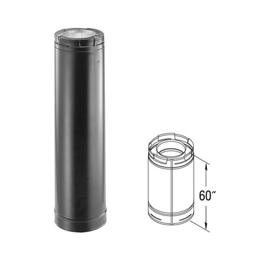 5" x 8" DirectVent Pro 60" Black Chimney Pipe - 58DVA-60B