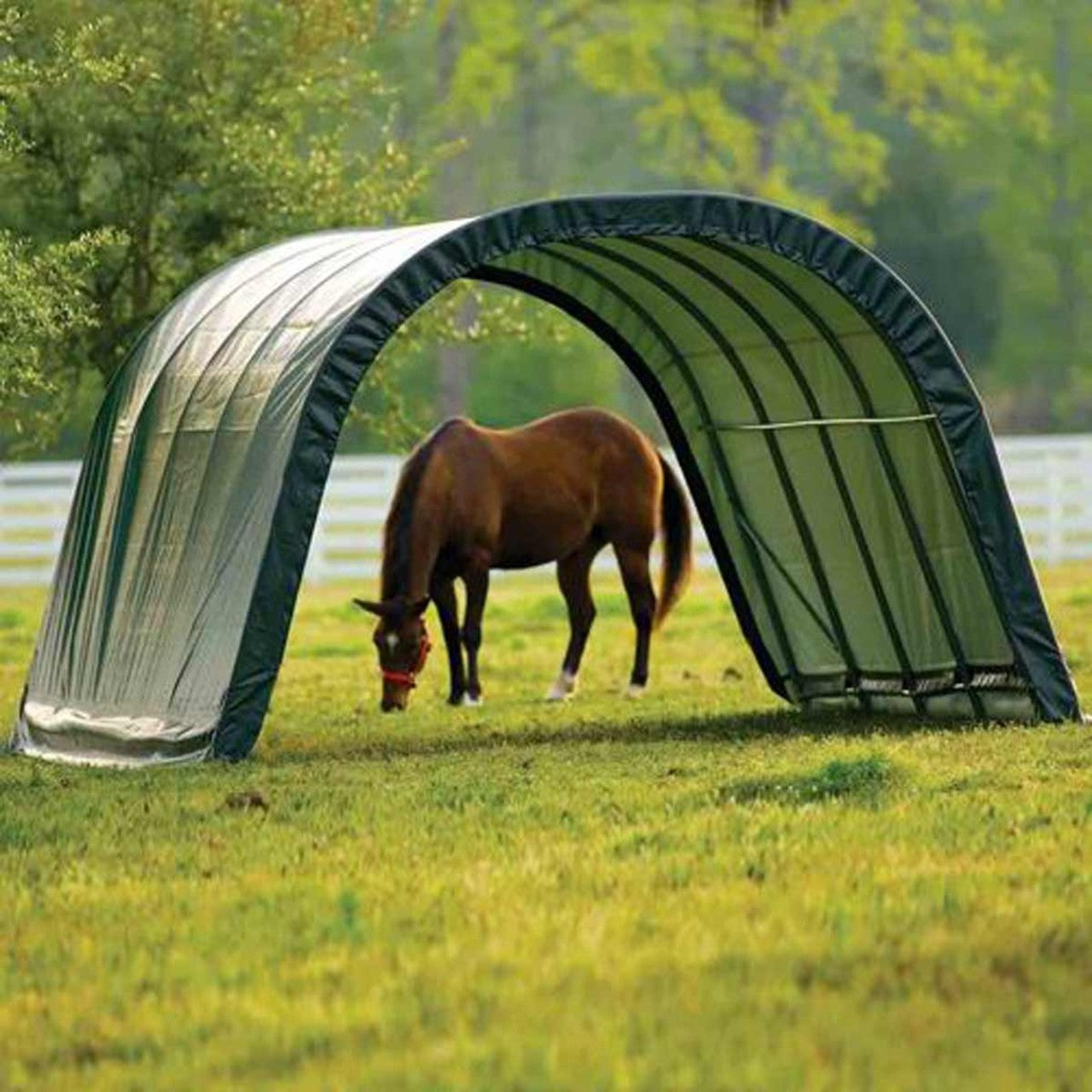 ShelterLogic 12' x 20' x 8' Green Run-In Shed - 51341