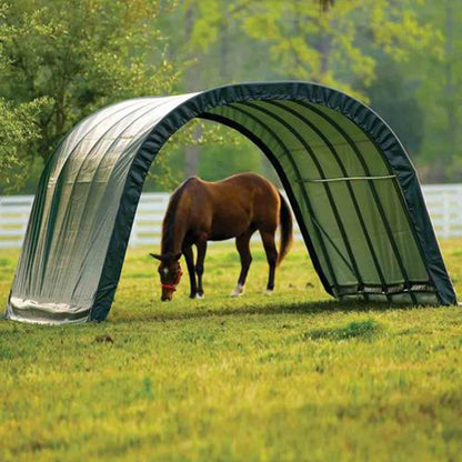 ShelterLogic 12 x 20 x 8 Green Run-In Shed - 51341