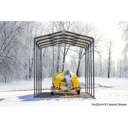 Arrow Carport 14 x 20 x 14 Ft. - Charcoal