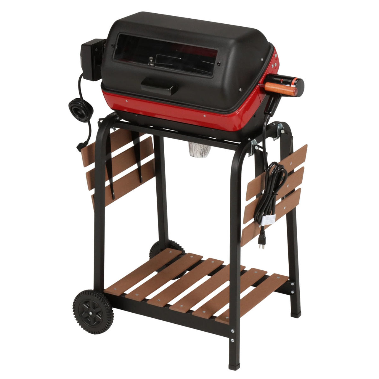 Americana 3-Zone Cart Electric Grill with Side Tables & Rotisserie - 9329U8.181