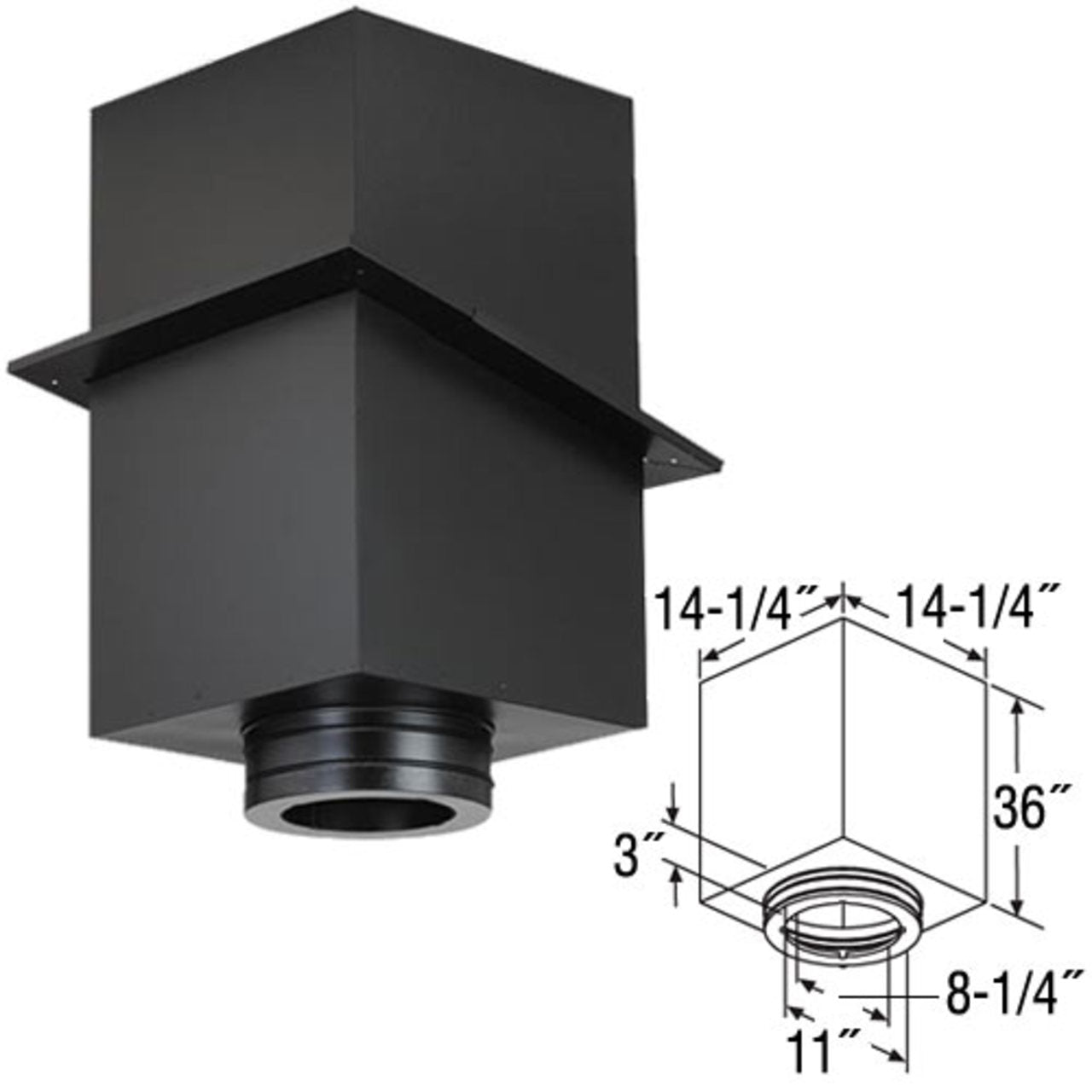 8" DuraTech 36" Square Ceiling Support Box - 8DT-CS36