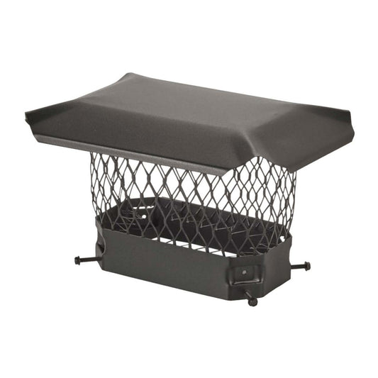 5" x 9" Black Galvanized Single Flue Chimney Cap-3/4" Mesh