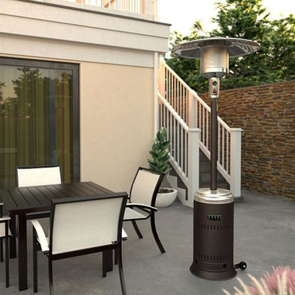 Ash and Stainless Steel Performance Series Gas Patio Heater- 46,000 BTU