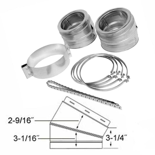 Selkirk 6'' SuperPro 30 Degree Elbow Kit | Chimney Pipe