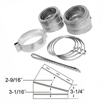 Selkirk 6 SuperPro 30 Degree Elbow Kit | Chimney Pipe