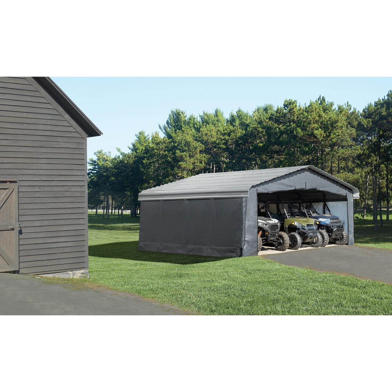 Arrow 20' x 20' Enclosure Wall Kit ONLY for Carport - Gray