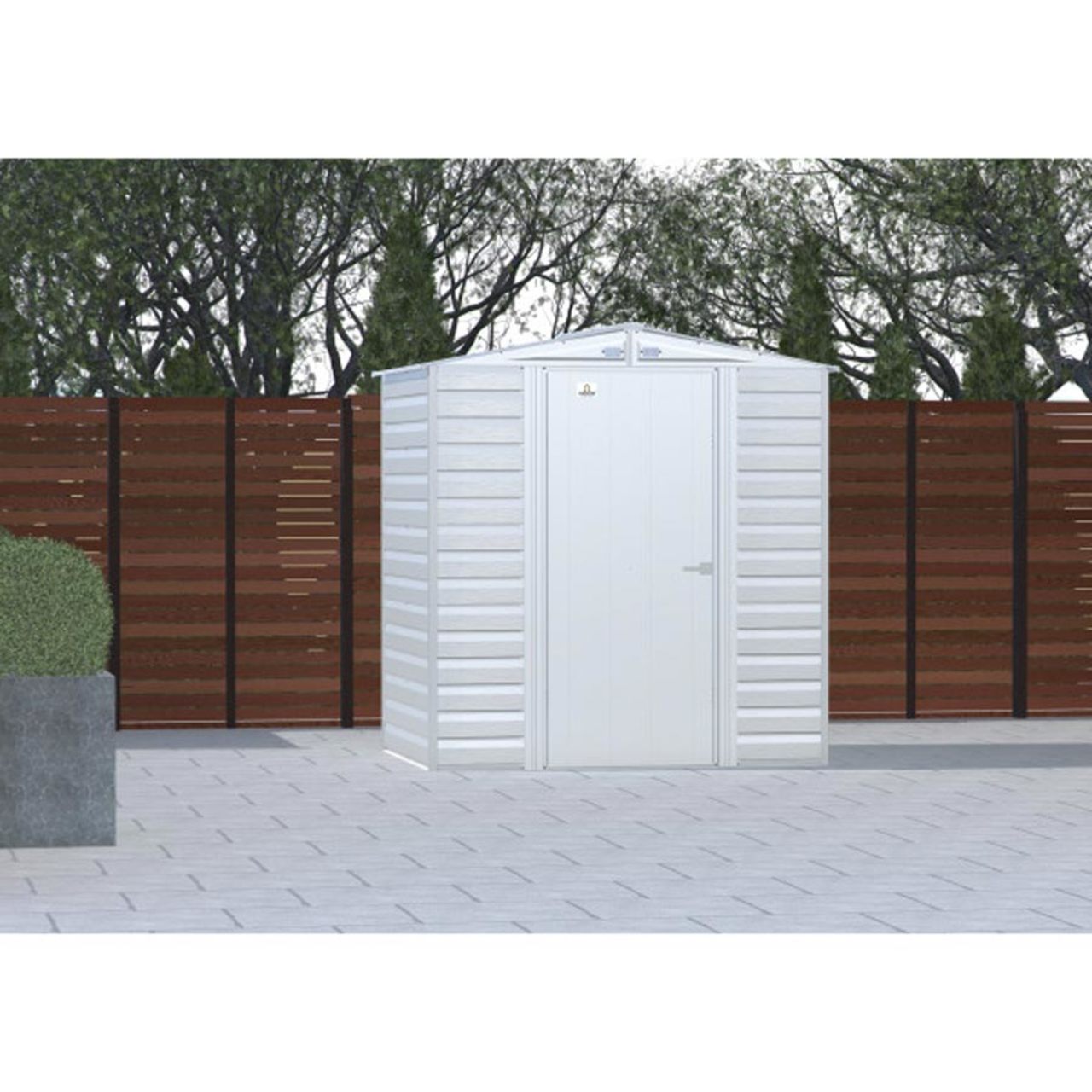 Arrow Select 6' x 5' Steel Storage Shed -  Flute Gray