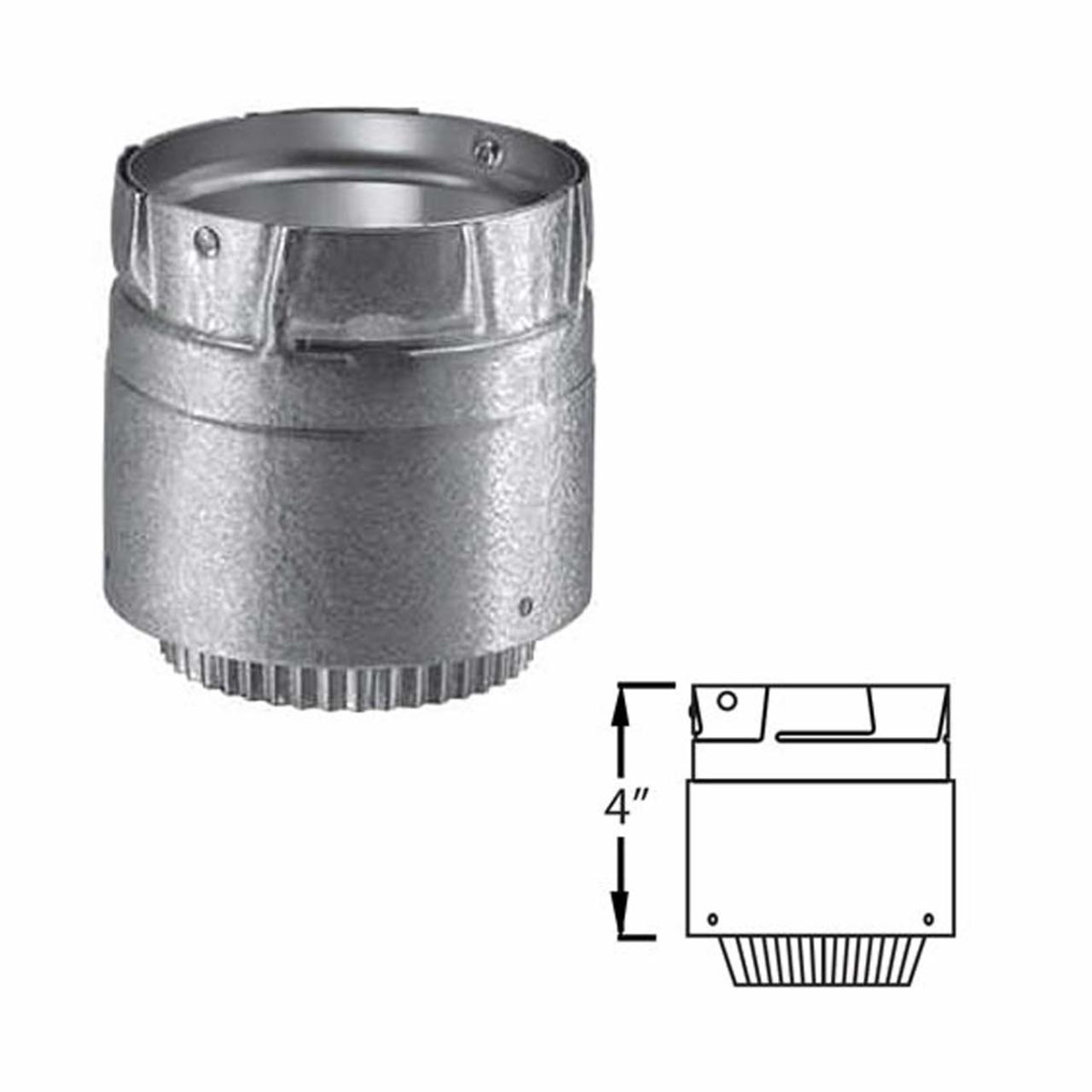 4" PelletVent Pro Male Flex Adapter - 4PVP-ADFM
