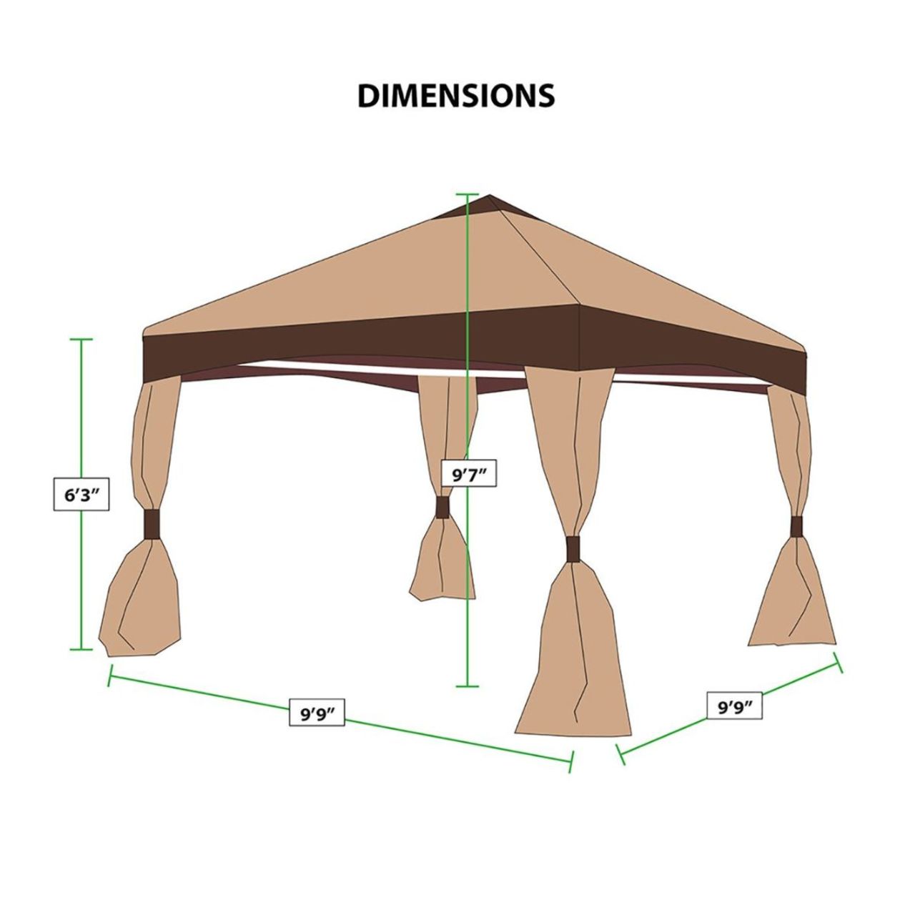King Canopy  10' x 10' Caramel Creme Garden Canopy
