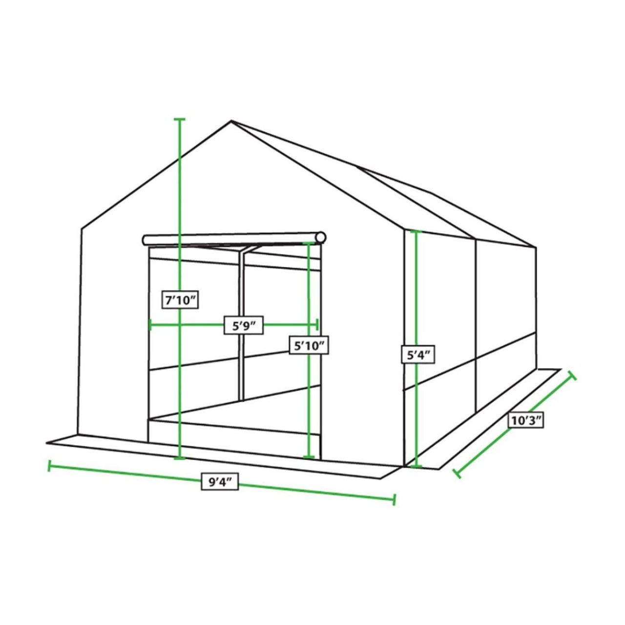 King Canopy 10' x 10' Greenhouse with Green House Clear Cover - GH1010PCS