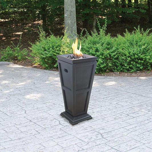 LP Gas Outdoor Fire Column with Black Finish- Large