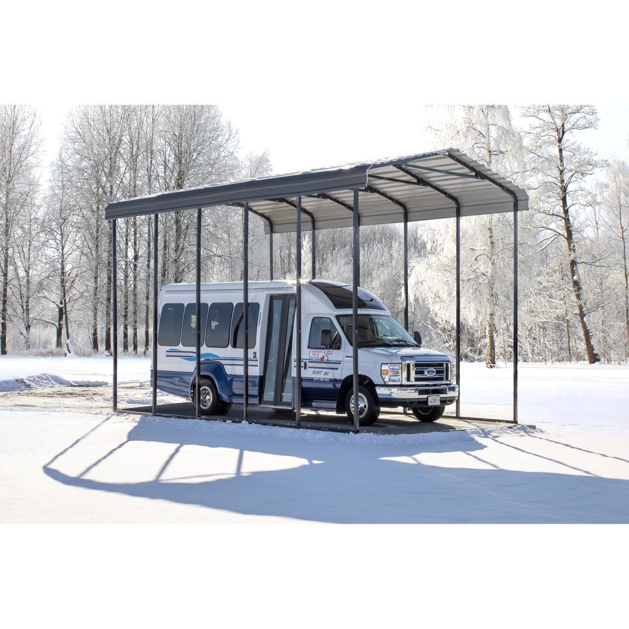 Arrow 14' x 24' x 14' Carport - Charcoal
