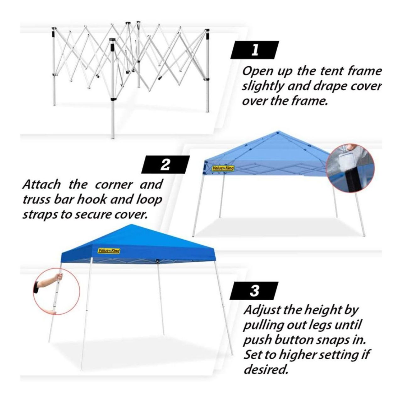King Canopy  10' x 10' White Instant Pop Up Tent