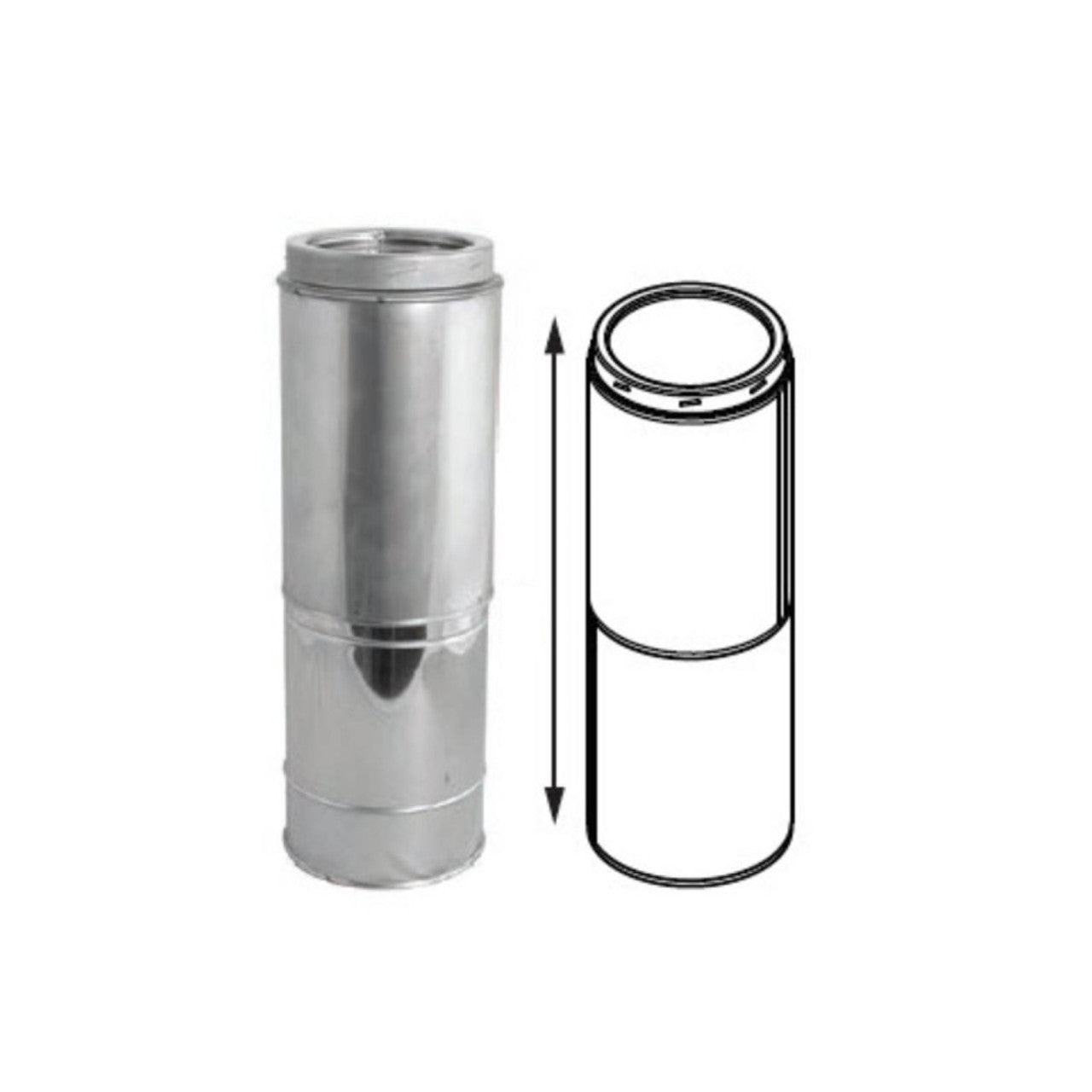 6" DuraTech Adjustable Chimney Pipe 14" - 21" - 6DT-21TASS