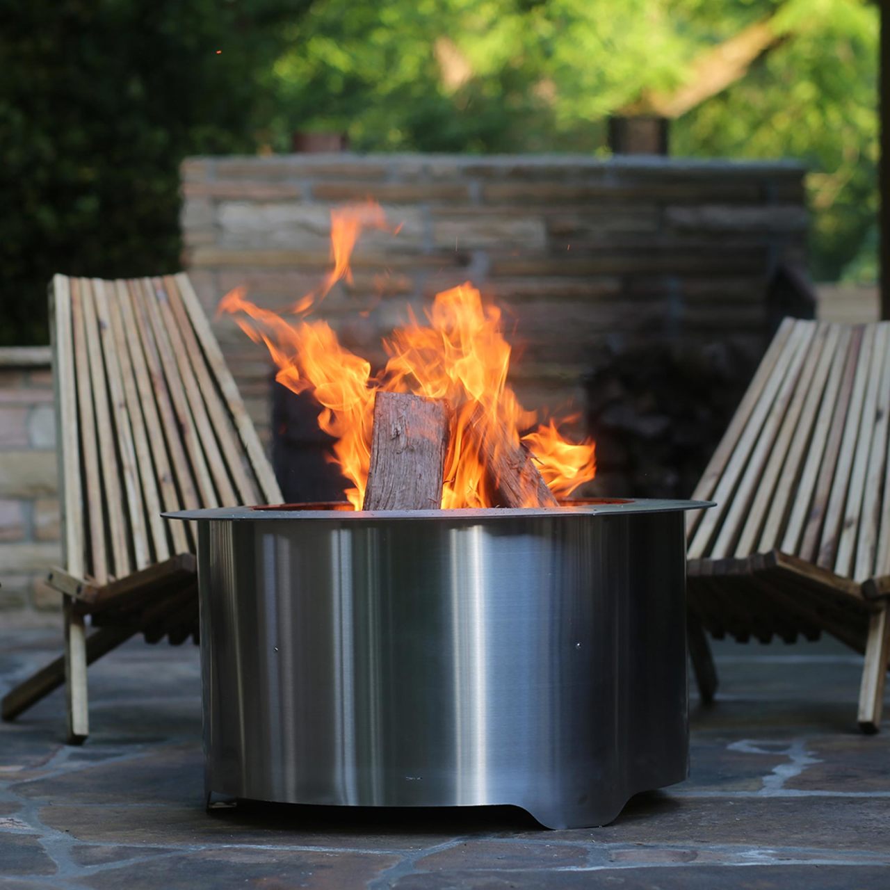 31" Smokeless Wood Burning Firepit - Stainless Steel