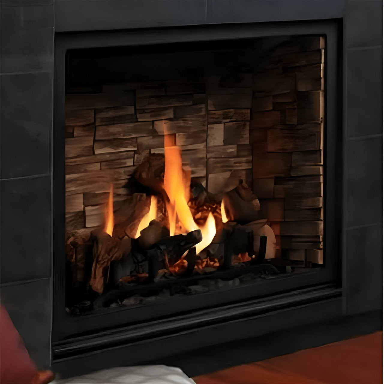 Kingsman Black Surround - Hearth Mount 4" Wide (Covers 44 5/8"W X 33 1/8"H) - ZCV42S1BL