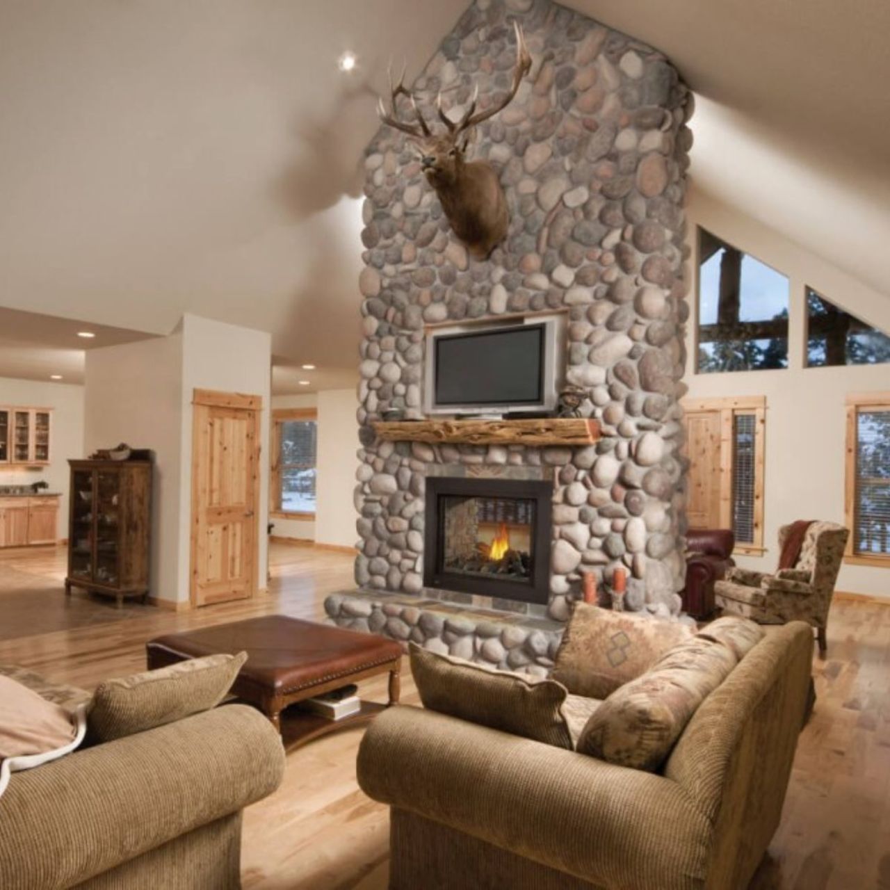 Napoleon Ascent See Through Direct Vent Natural Gas Fireplace with Log Set - BHD4STN