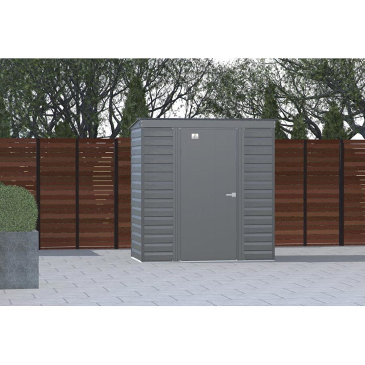 Arrow Select 6' x 4' Steel Storage Shed  -  Charcoal