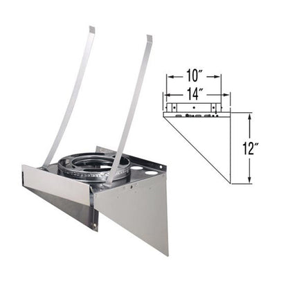 6" DuraPlus Stainless Steel Tee Support Bracket - 6DP-TSBSS