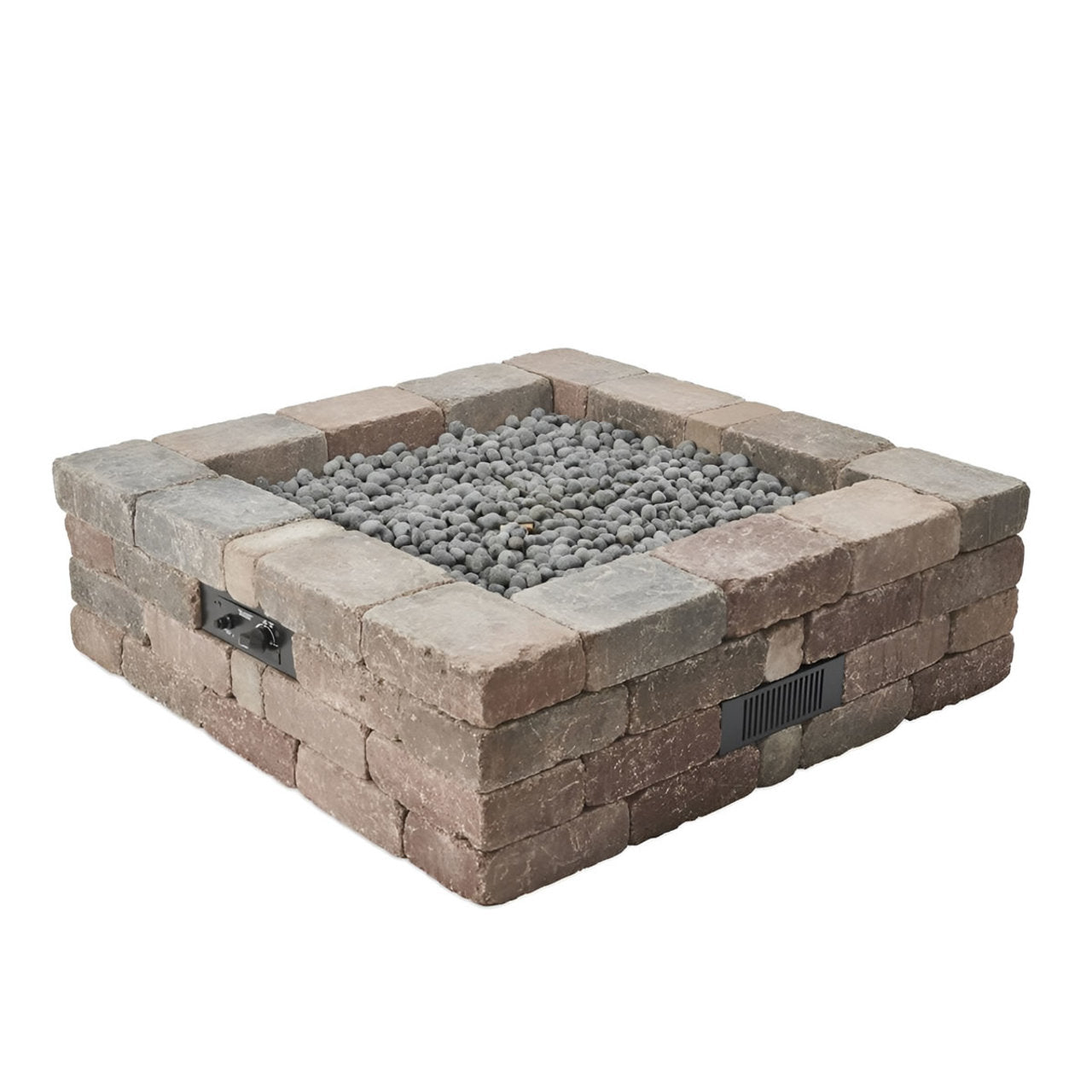 Outdoor Greatroom Bronson Block Square/Round Gas Fire Pit Kit - BRON5151-K/BRON52-K