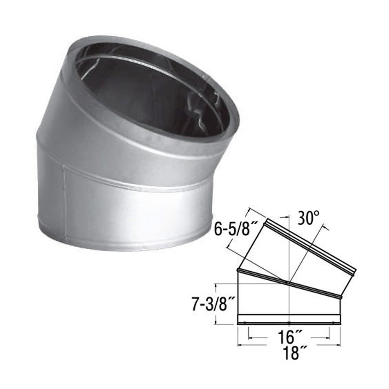 16" DuraTech 30 Degree Stainless Steel