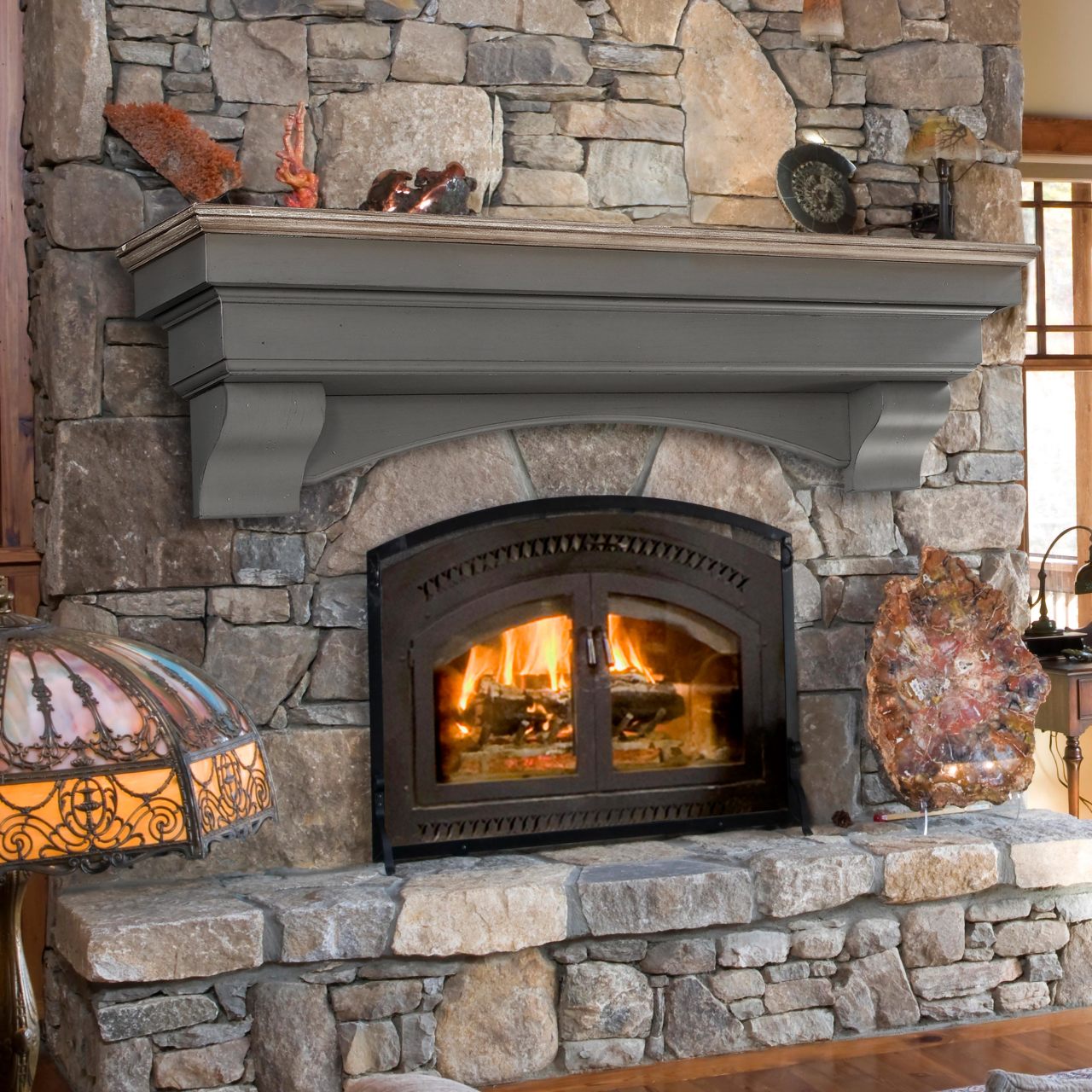 48" Hadley Fireplace Shelf by Pearl Mantels - Cottage Distressed Finish