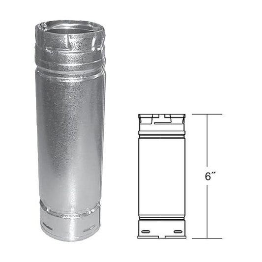 4" x 6" PelletVent Pro Galvalume Pellet Stove Chimney Pipe - 4PVP-06